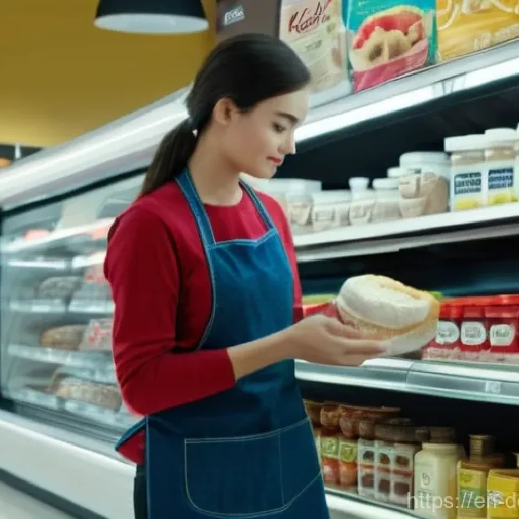 베이킹 재료 구매처 - **A Thoughtful Baker in a Modern Grocery Store:**
    Detailed, high-resolution shot of a young adul...