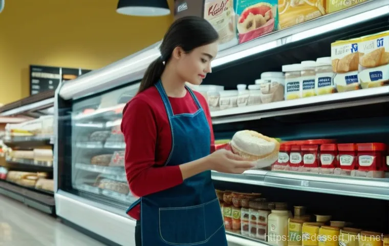 베이킹 재료 구매처 - **A Thoughtful Baker in a Modern Grocery Store:**
    Detailed, high-resolution shot of a young adul...