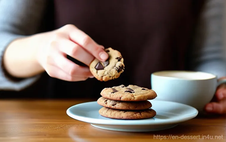 베이킹 칼로리 - **Prompt:** A cozy, warmly lit kitchen scene featuring a close-up of a person's hands gently holding...